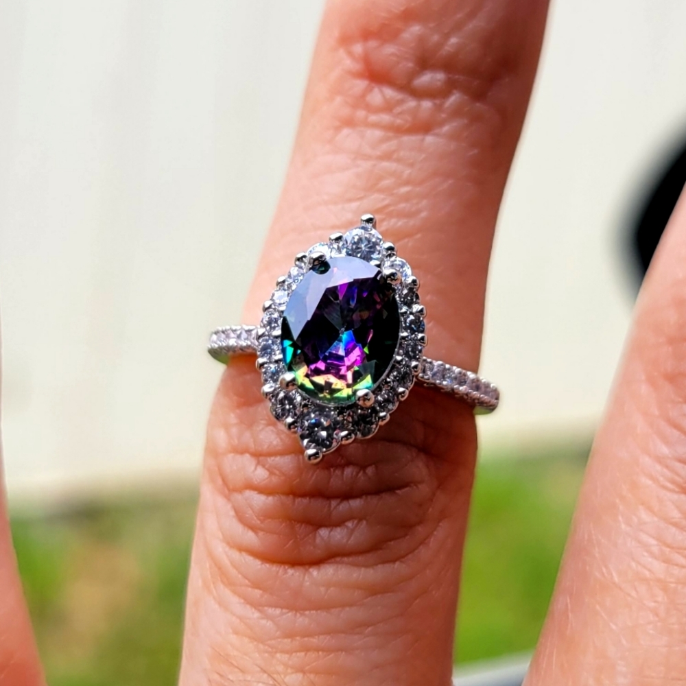 ROYAL Magical and Mystical Rainbow Aurora Borealis Crystal Diamond Princ⌠- Picture 4 of 6